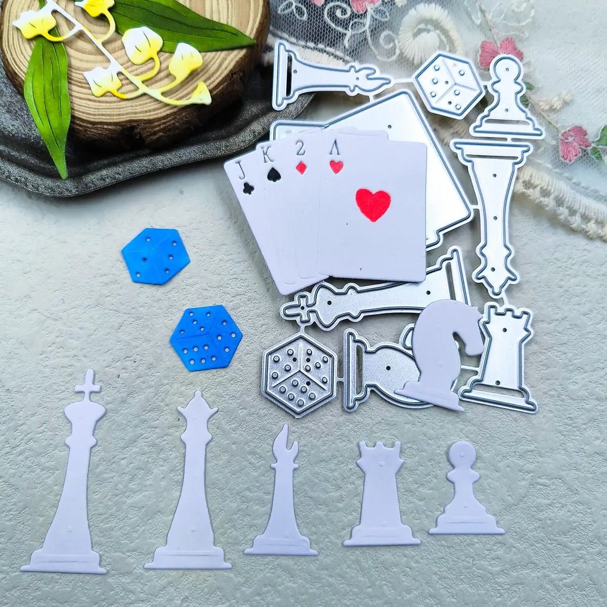 Printable Heaven Large Cutting Die - Chess and Poker (9pcs) (D013) - Printable Heaven