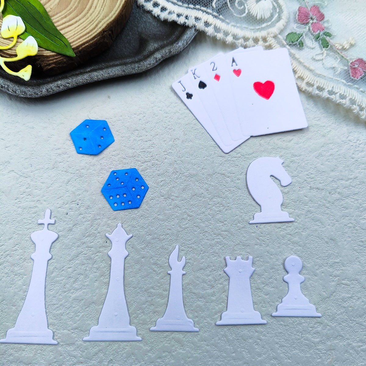 Printable Heaven Large Cutting Die -  Chess and Poker (9pcs) (D013)