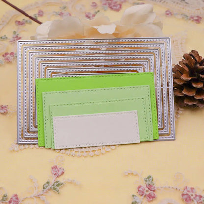 Stitched Edge Nesting Rectangle Cutting Dies (8 PCS) (SP097) - Printable Heaven