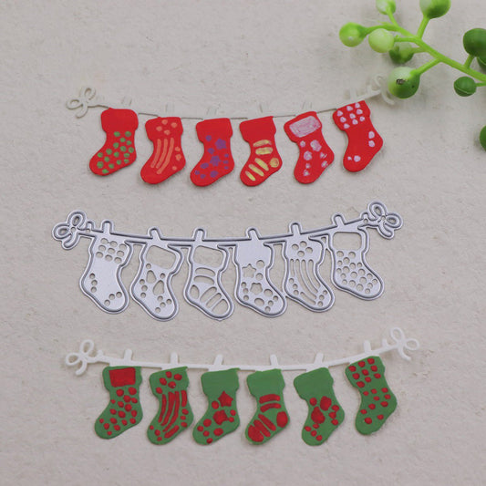 Christmas Stocking Garland Cutting Die (1 PC) (SP050) - Printable Heaven