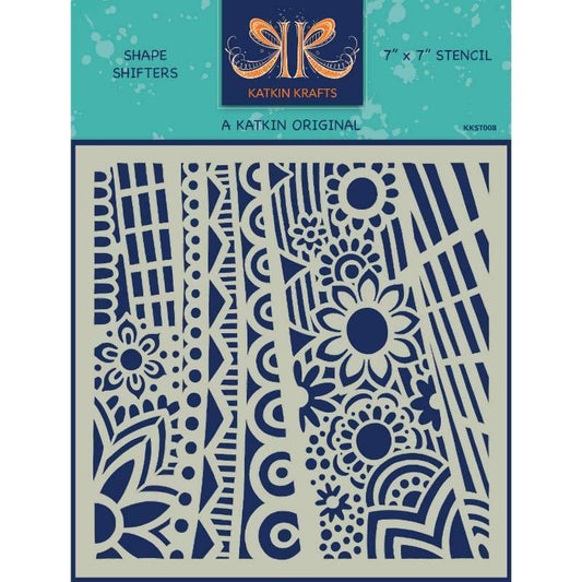 Katkin Krafts Shape Shifters 7 in x 7 in Stencil (KKST008)