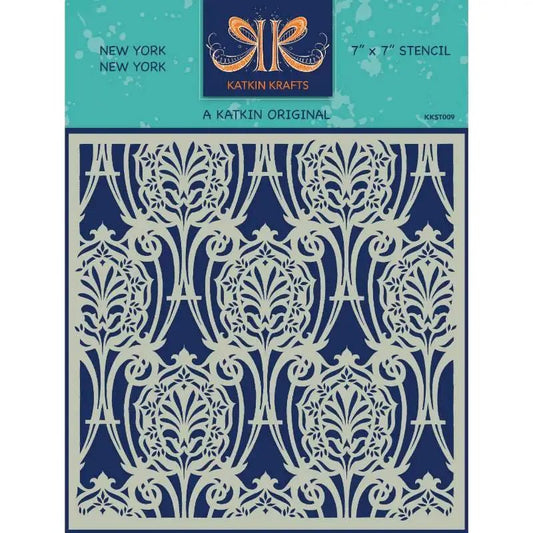 Katkin Krafts New York New York 7 in x 7 in Stencil (KKST009) - Printable Heaven