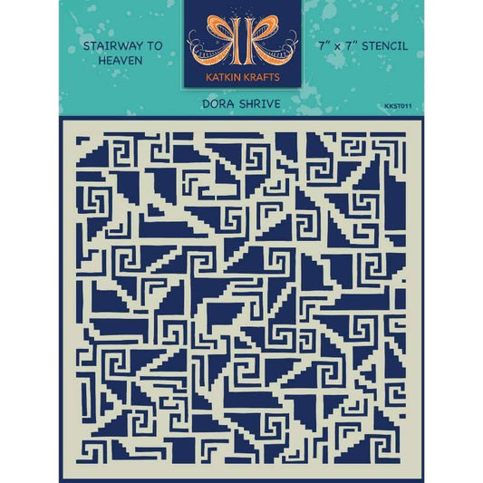 Katkin Krafts Stairway To Heaven 7 in x 7 in Stencil (KKST011)