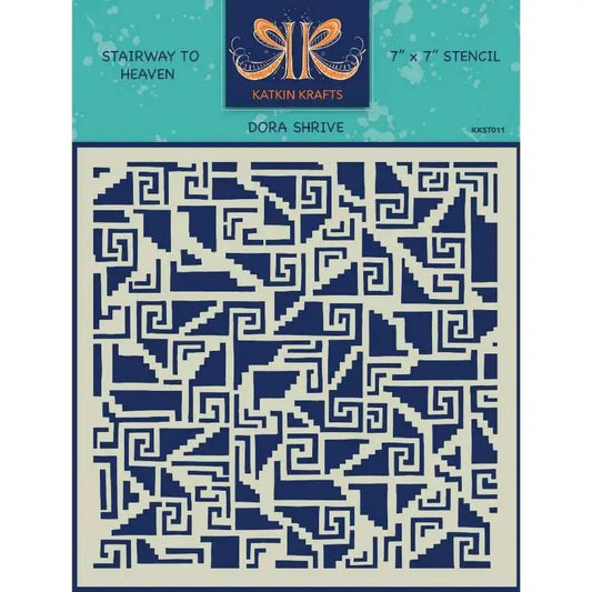 Katkin Krafts Stairway To Heaven 7 in x 7 in Stencil (KKST011) - Printable Heaven