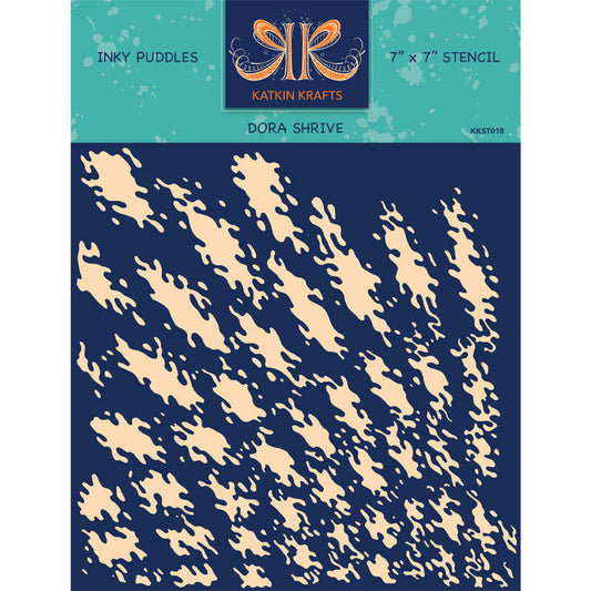 Katkin Krafts Inky Puddles 7 in x 7 in Stencil (KKST018)