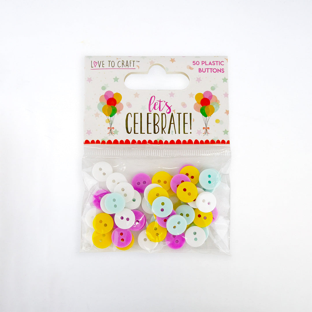 Love to Craft Let's Celebrate Buttons (LCBTN001)