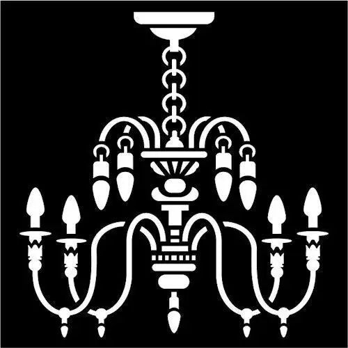 That Special Touch Chandelier 6" x 6" Stencil - Printable Heaven