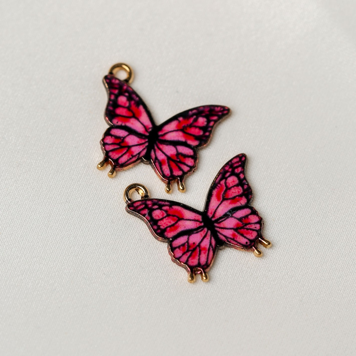 Painted Lady Butterfly Metal Charms (2pcs) (MLB-089) - Printable Heaven