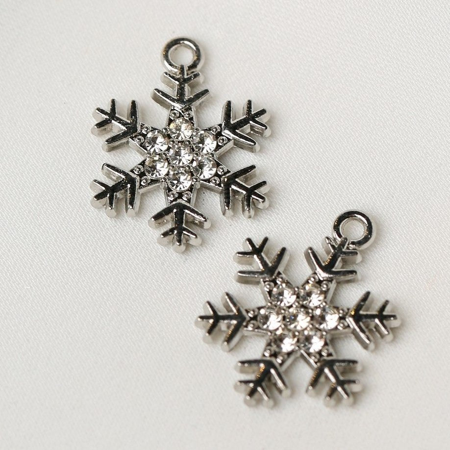 Dendrite Snowflake Metal Charms (2pcs) (MLB-097) - Printable Heaven