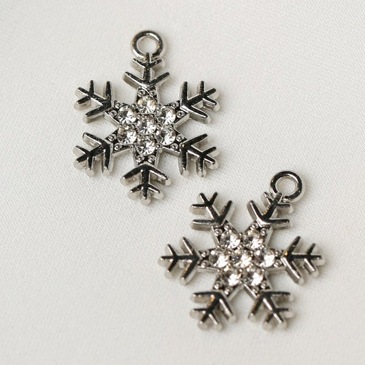 Dendrite Snowflake Metal Charms (2pcs) (MLB-097) - Printable Heaven