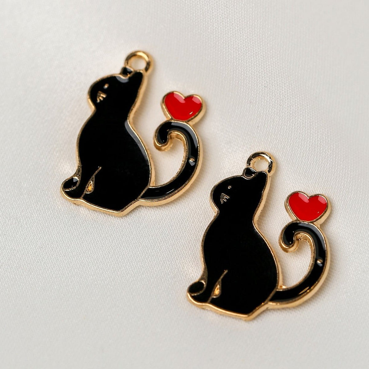 Cat Metal Charms (2pcs) (MLB-099) - Printable Heaven