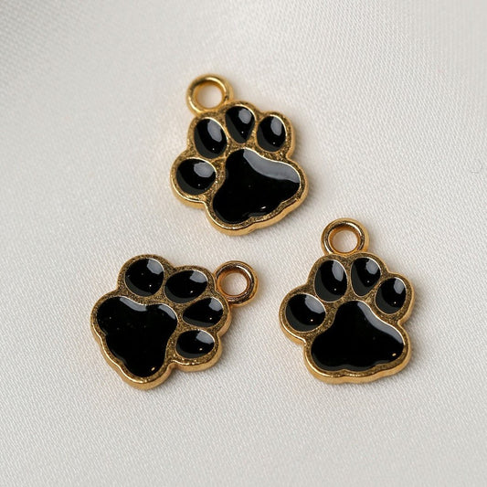 Pawprint Metal Charms (3pcs) (MLB-100) - Printable Heaven
