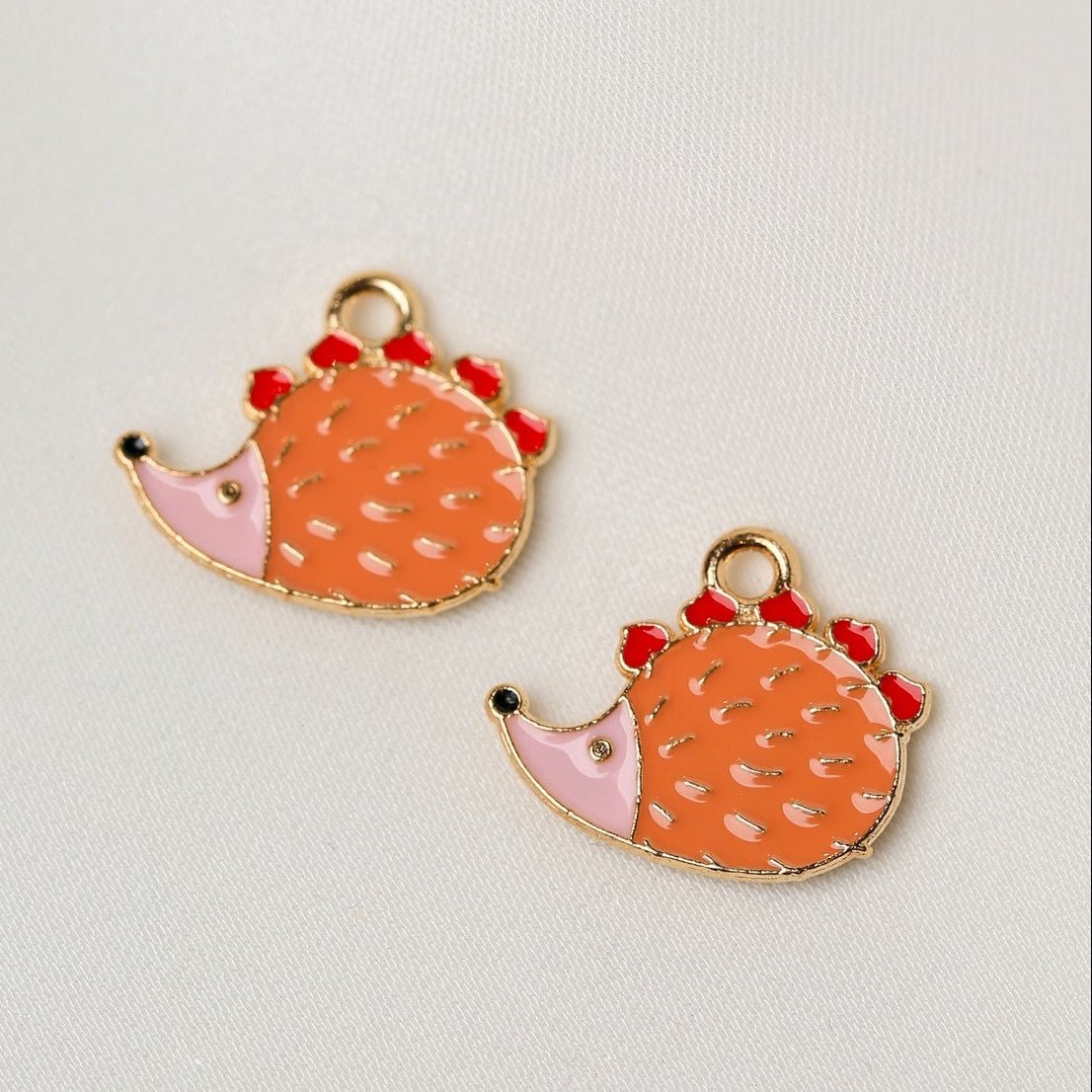 Hedgehog Metal Charms (2pcs) (MLB-116) - Printable Heaven