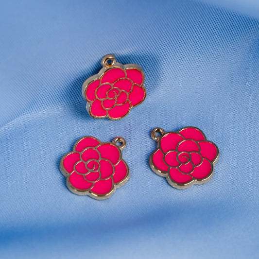 Rose Metal Charms (3pcs) (MLB-047) - Printable Heaven
