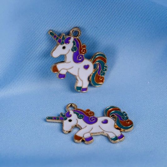 Unicorn Metal Charms (2pcs) (MLB-050) - Printable Heaven