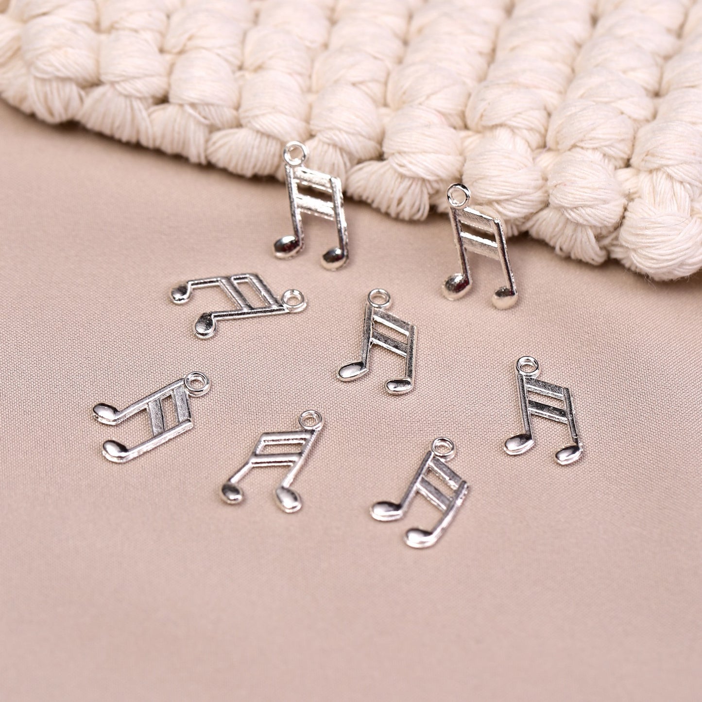 Music Note Metal Charms (8pcs) (MLB-017)