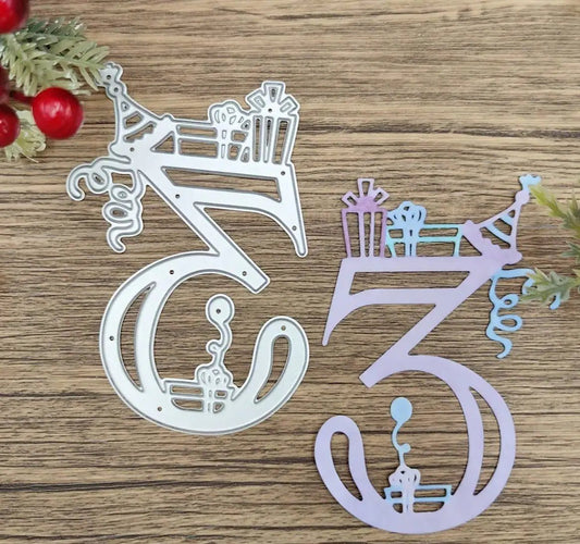 Printable Heaven Cutting Die Filigree Number 3 (N012) - Printable Heaven