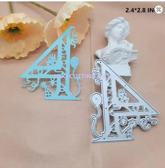 Printable Heaven Cutting Die Filigree Number 4 (N013) - Printable Heaven