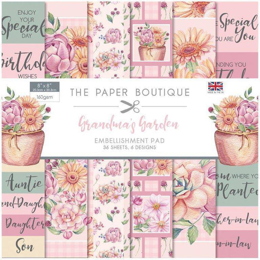 The Paper Boutique Grandma's Garden 8 in x 8 in Embellishments Pad (PB1299)