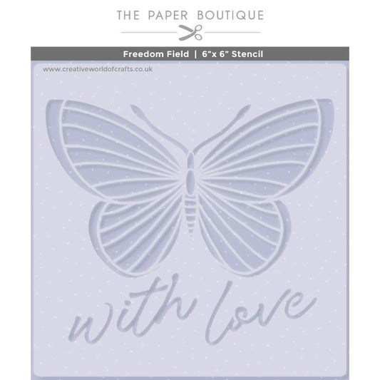 The Paper Boutique Freedom Field 6 in x 6 in Stencil (PB2020)