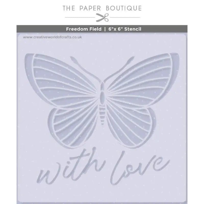 The Paper Boutique Freedom Field 6 in x 6 in Stencil (PB2020) - Printable Heaven