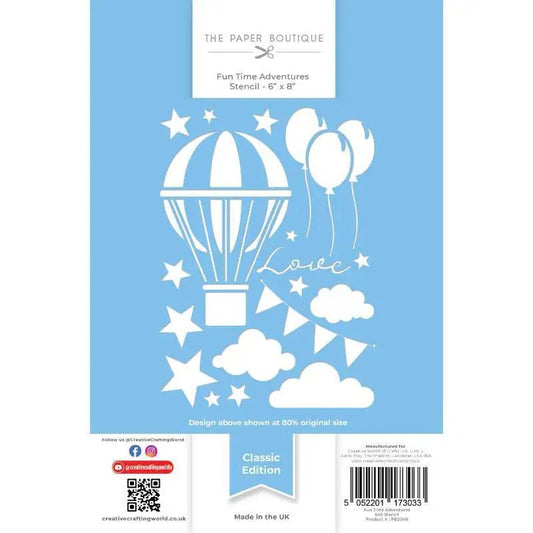 The Paper Boutique Fun Time Adventures 6 in x 8 in Stencil Set (PB2046) - Printable Heaven