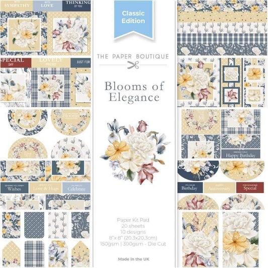 The Paper Boutique Blooms of Elegance 8 in x 8 in Paper Kit Pad (PB2049)