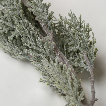 Printable Heaven Faux Frosted Leaf Springs (26″ Length) featuring a faux evergreen branch covered in a light dusting of frost.