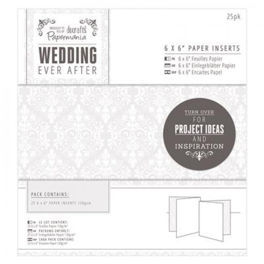 6 x 6" Paper Inserts (25pk) - Wedding, Damask  (PMA 158131)