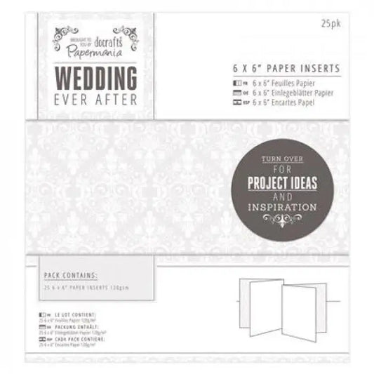 6 x 6" Paper Inserts (25pk) - Wedding, Damask (PMA 158131) - Printable Heaven