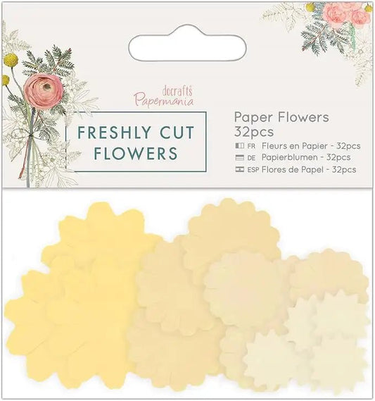 Papermania Paper Flowers (32pcs) - Freshly Cut Flowers (PMA 157278 ) - Printable Heaven