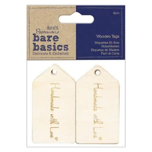 Bare Basics Wooden Tags (6pcs) - Bare Basics - Handmade With Love (PMA 174337 ) - Printable Heaven