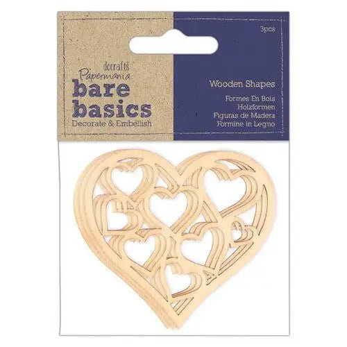 Wooden Heart (3pcs) - Bare Basics (PMA 174553) - Printable Heaven