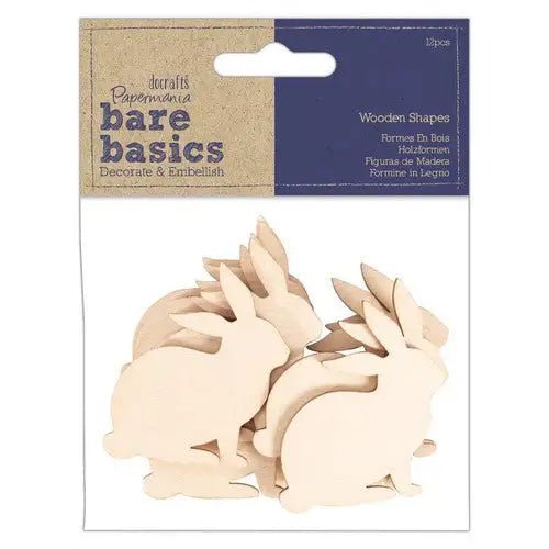 Wooden Rabbits (12pcs) - Bare Basics (PMA 174557) - Printable Heaven