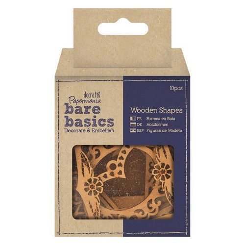 Bare Basics Wooden Shapes (10pk) - Mixed Frames (PMA 174619 )