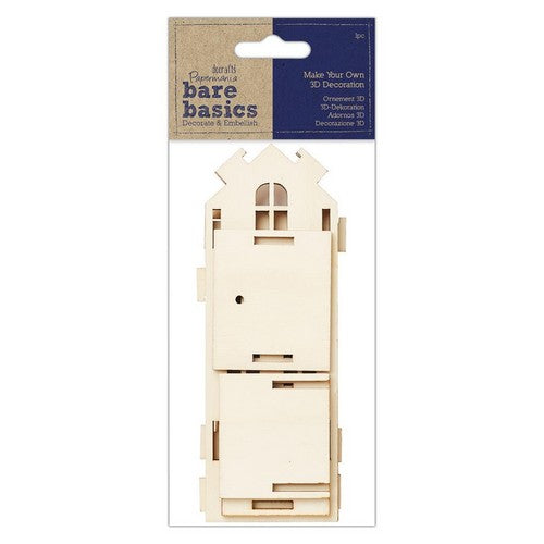 Bare Basics Make Your Own 3D Decoration - Bare Basics - Tall Wooden House (PMA 174736 )