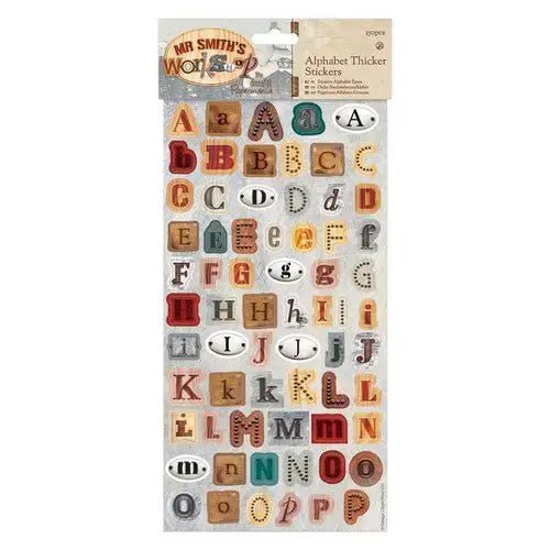 Alphabet Thicker Stickers (150pcs) - Mr Smith's Workshop (PMA 351751 ) - Printable Heaven