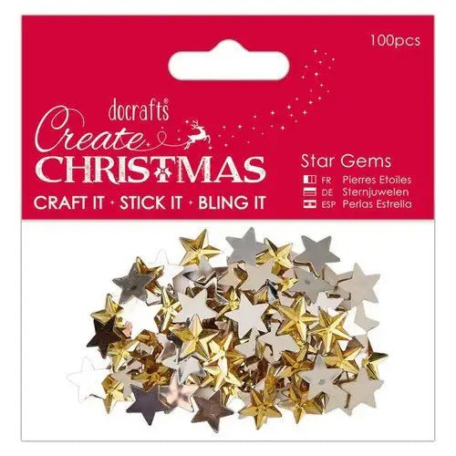 Star Gems (100pcs) - Gold (PMA 351909) - Printable Heaven