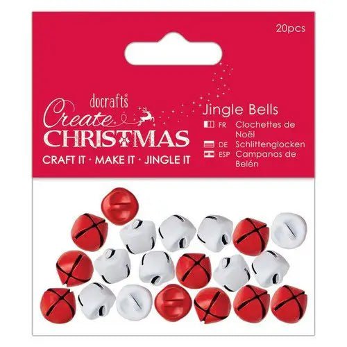 Jingle Bells Matt Finish (20pcs) - Red & White (PMA 356910) - Printable Heaven