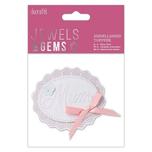 Docrafts Embellished Topper - Mum (Pearls) - Jewels & Gems (PMA 359012 ) - Printable Heaven