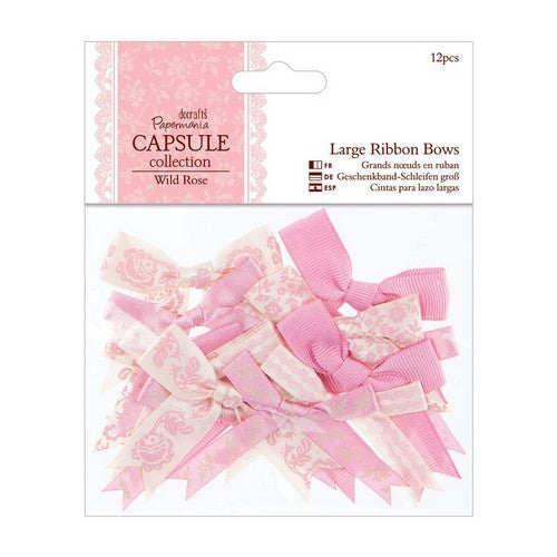 Large Ribbon Bows (12pcs) - Capsule - Wild Rose (PMA 367116)