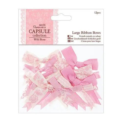 Large Ribbon Bows (12pcs) - Wild Rose (PMA 367116) - Printable Heaven