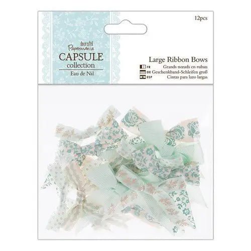 Large Ribbon Bows (12pcs) - Eau De Nil (PMA 367212) - Printable Heaven