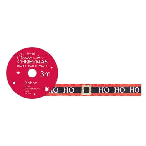 Create Christmas Satin Christmas Ribbon (3m) - Ho Ho Ho (PMA 367969)