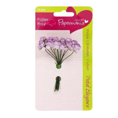 Papermania Petal Posy (12pcs) - Lilac Rose (PMA 368301 ) - Printable Heaven