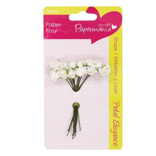 Papermania  Petal Posy (12pcs) - White Rose (PMA 368304 )