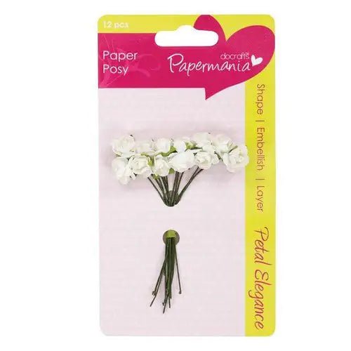 Papermania Petal Posy (12pcs) - White Rose (PMA 368304 ) - Printable Heaven