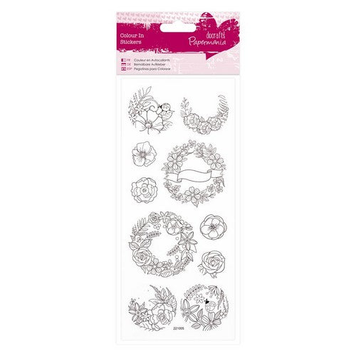 Papermania Colour In Glitter Stickers - Floral Wreaths (PMA 804203 )