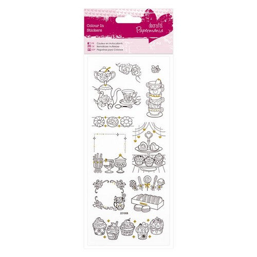 Papermania Colour In Glitter Stickers - Afternoon Tea (PMA 804204 )