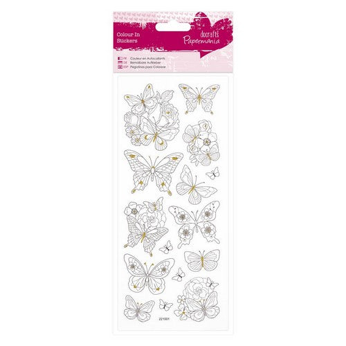 Papermania Colour In Glitter Stickers - Butterflies (PMA 804206 )